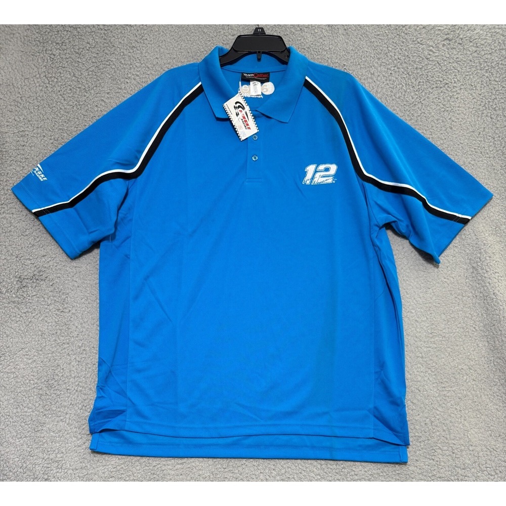 Team Caliber Ryan Newman Polo Shirt NASCAR #12 Penske Alltel Racing Mens L NEW